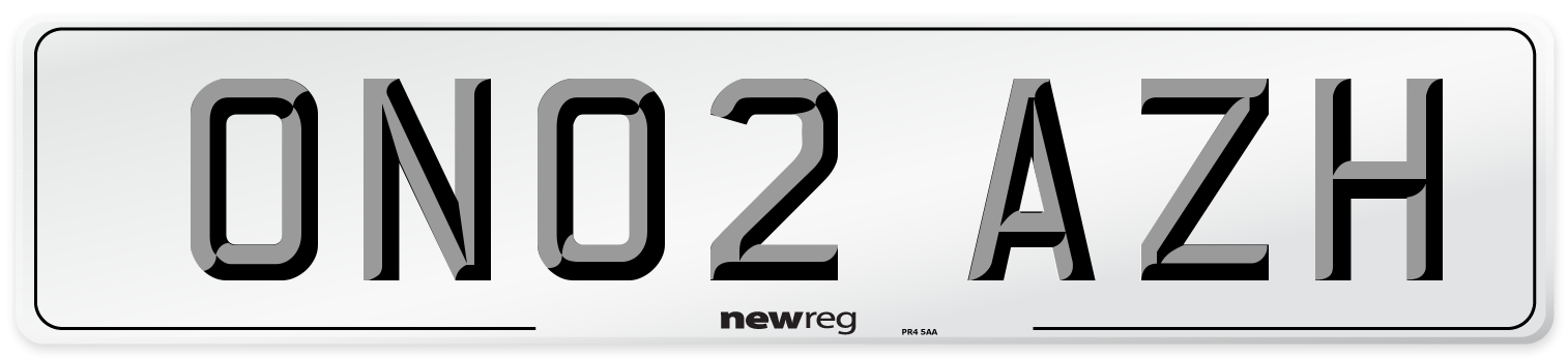 ON02 AZH Number Plate from New Reg